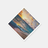 サンセットエレガントビーチサマー結婚ズ スタンダードカクテルナプキン (角)