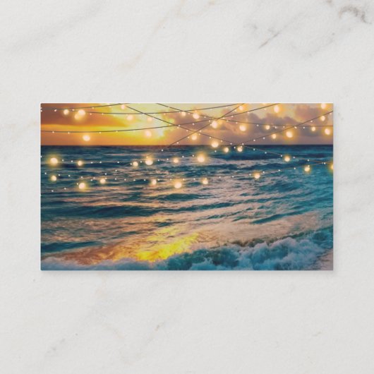 サンセットエレガントビーチサマー結婚ズWebサイトカード エンクロージャーカード (裏面)