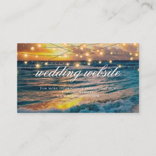 サンセットエレガントビーチサマー結婚ズWebサイトカード エンクロージャーカード (正面)