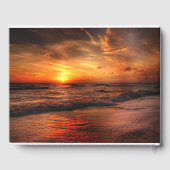 サンセットエレガントビーチストリングライトサマー結婚ズ ゲストブック (裏面)