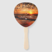 サンセットエレガントビーチストリングライトサマー結婚ズ ハンドファン (正面)