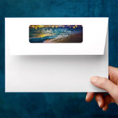 サンセットエレガントビーチストリングライトサマー結婚ズ ラベル