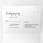 サンセットエレガントビーチストリングライトサマー結婚ズ 三つ折り招待状 (内部最初)