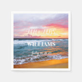 サンセットエレガントビーチトロピカルサマーエレガント スタンダードカクテルナプキン (正面)