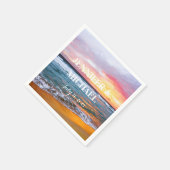 サンセットエレガントビーチトロピカルサマーエレガント スタンダードカクテルナプキン (角)