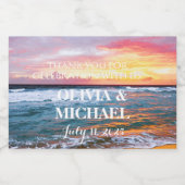 サンセットエレガントビーチトロピカルサマーエレガント スパークリングワインラベル (シングルラベル)