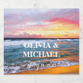 サンセットエレガントビーチトロピカルサマーエレガント スパークリングワインラベル (シングルラベル)