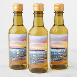 サンセットエレガントビーチトロピカルサマーエレガント ワインラベル