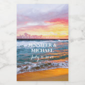 サンセットエレガントビーチトロピカルサマーエレガント ワインラベル (シングルラベル)