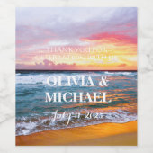 サンセットエレガントビーチトロピカルサマーエレガント ワインラベル (シングルラベル)