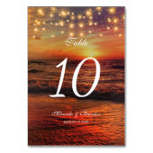 サンセットエレガントビーチライツサマー結婚ズ テーブルナンバー (正面)