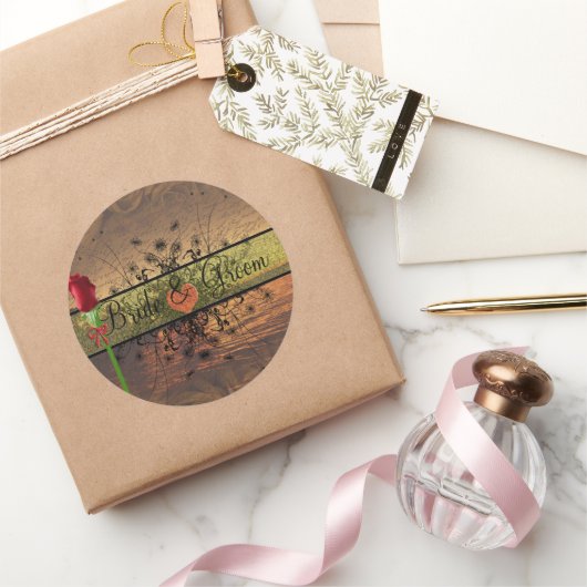 サンセットエレガント結婚式用シール ラウンドシール (ギフト)