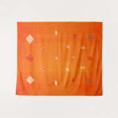 サンセットオアシス:オレンジ伝統ボホモロッコアート タペストリー (正面(横))