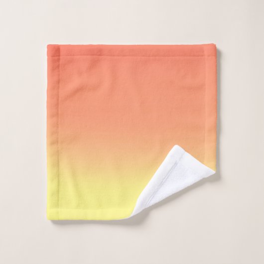 サンセットオグラデーションレンジ&イエロー バスタオルセット (ウォッシュタオル)