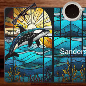 サンセットオコラパーソナライズされたブラックブルー海 デスクマット