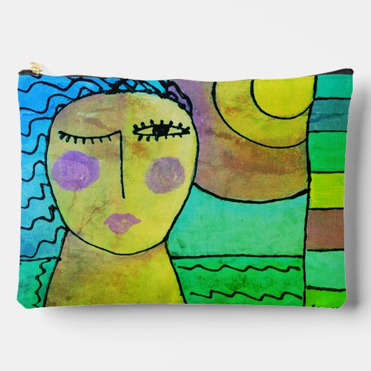 サンセットオリジナル抽象芸術アート アクセサリーポーチ (正面)