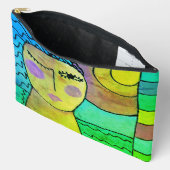 サンセットオリジナル抽象芸術アート アクセサリーポーチ (見開き)