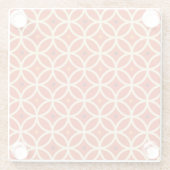 サンセットオレンジとホワイトカーブパターンレトロ ガラスコースター (裏面)