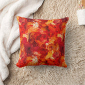 サンセットオレンジと赤とバラ金ゴールドアルコールインク クッション (ブランケット)