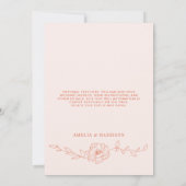 サンセットオレンジのエレガントな結婚式 招待状 (裏面)