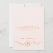 サンセットオレンジエレガントな結婚式 セーブザデート (裏面)