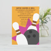 サンセットオレンジオンザボールボーリングパーティの招待状 招待状 (スタンド正面)