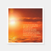 サンセットオレンジゴールデンスカイシーオブインスピレーション金ゴールド スタンダードカクテルナプキン (正面)