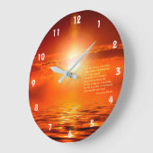 サンセットオレンジゴールデンスカイシーオブインスピレーション金ゴールド ラージ壁時計 (傾斜)