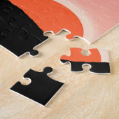 サンセットオレンジジグソーに対するパームツリーシルエット ジグソーパズル (側面)