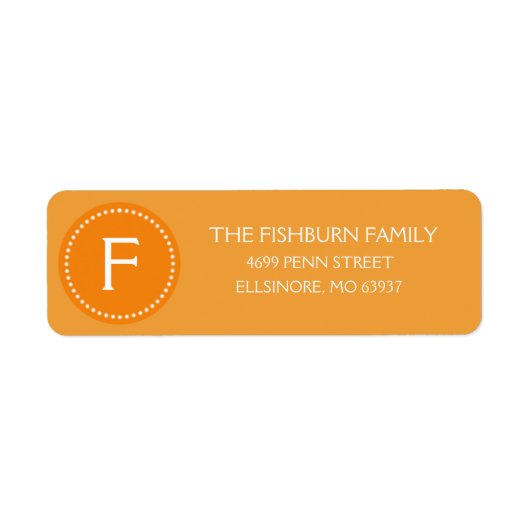 サンセットオレンジミュートモノグラムカスタムモノグラムの ラベル (正面)