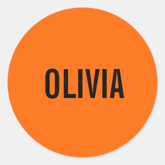 サンセットオレンジモダン色の名前 |トレンディーミニマル ラウンドシール (正面)