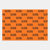 サンセットオレンジモダン色の名前 |トレンディーミニマル ラッピングペーパーシート (正面3)