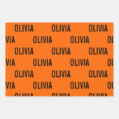 サンセットオレンジモダン色の名前 |トレンディーミニマル ラッピングペーパーシート (正面)