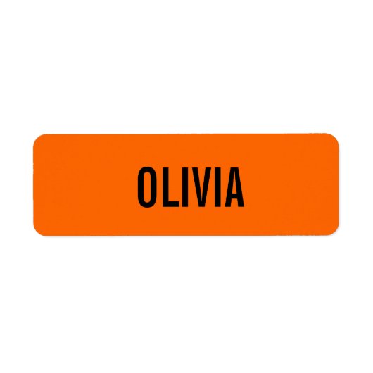 サンセットオレンジモダン色の名前 |トレンディーミニマル ラベル (正面)