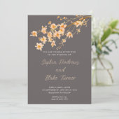 サンセットオレンジワイルドフラワーシンプルズ結婚グレーズ 招待状 (スタンド正面)