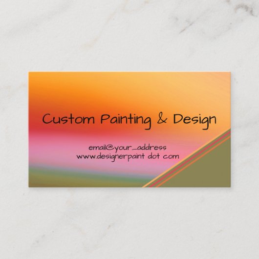 サンセットオレンジ抽象芸術水彩占い 名刺 (正面)