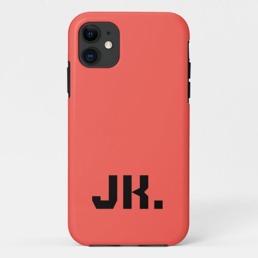 サンセットオレンジ無地の色 |ミニマルイニシャル Case-Mate iPhoneケース (裏面)
