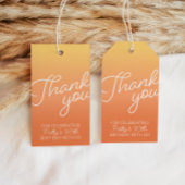 サンセットオレンジ色のグラデーションありがとう誕生日の好意 ギフトタグ