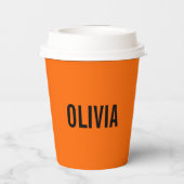 サンセットオレンジ モダン名 | おしゃれ ミニマル  紙コップ (裏面)