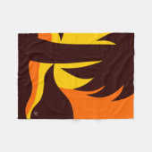 サンセットオンのパームツリーシルエットビーチ フリースブランケット (正面(横))