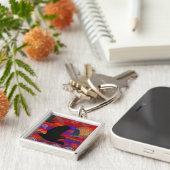 サンセットオンウェンドウリーオーストラリア先住民アート キーホルダー (側面)