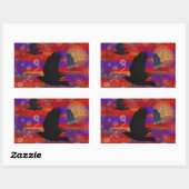 サンセットオンウェンドウリーオーストラリア先住民アート 長方形シール (シート)