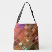 サンセットオンウォーターエメラルド金ゴールド銅 クロスボディバッグ (裏面)