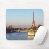 サンセットオンエッフェルタワーとポンルーエル – パリ マウスパッド (マウス)