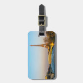 サンセットオンエッフェルタワーとポンルーエル – パリ ラゲッジタグ (正面縦)