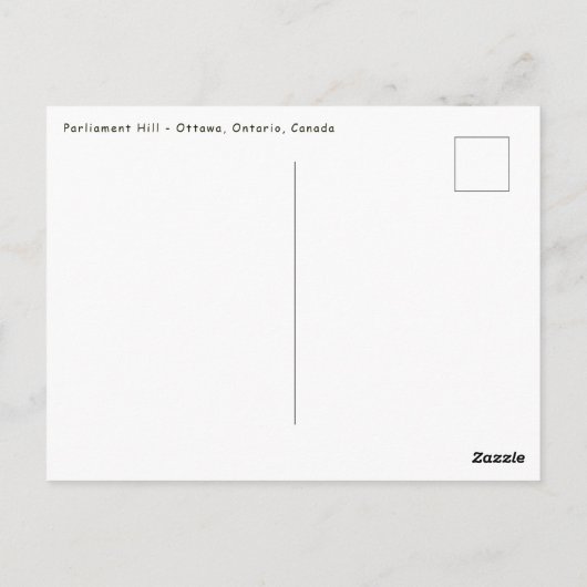 サンセットオングラディアムヒル – オタワ ポストカード (裏面)