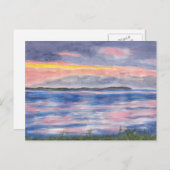 サンセットオンケレーズアイランドウォーターカラーズポストカード ポストカード (正面/裏面)