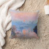 サンセットオンザセーヌクロードモネ クッション (ブランケット)