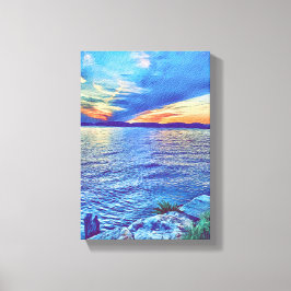 サンセットオンザタパンジー橋ニューヨーク キャンバスプリント