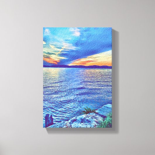 サンセットオンザタパンジー橋ニューヨーク キャンバスプリント (正面)